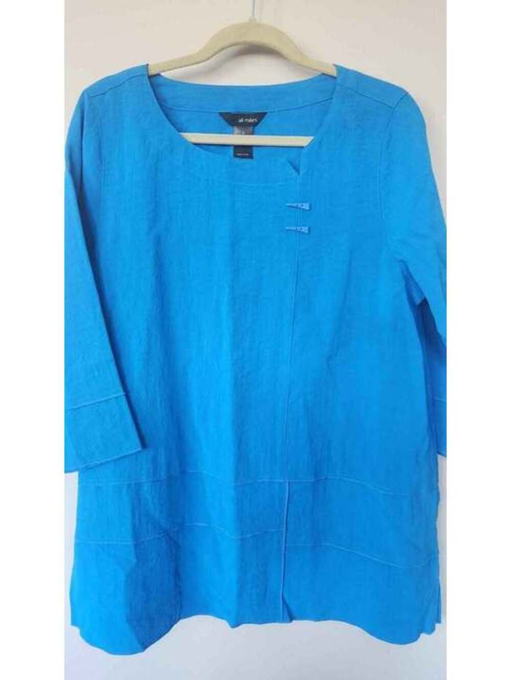 Ali Miles Vibrant Blue Tunic Top Size L #Artsy #Lagenlook
